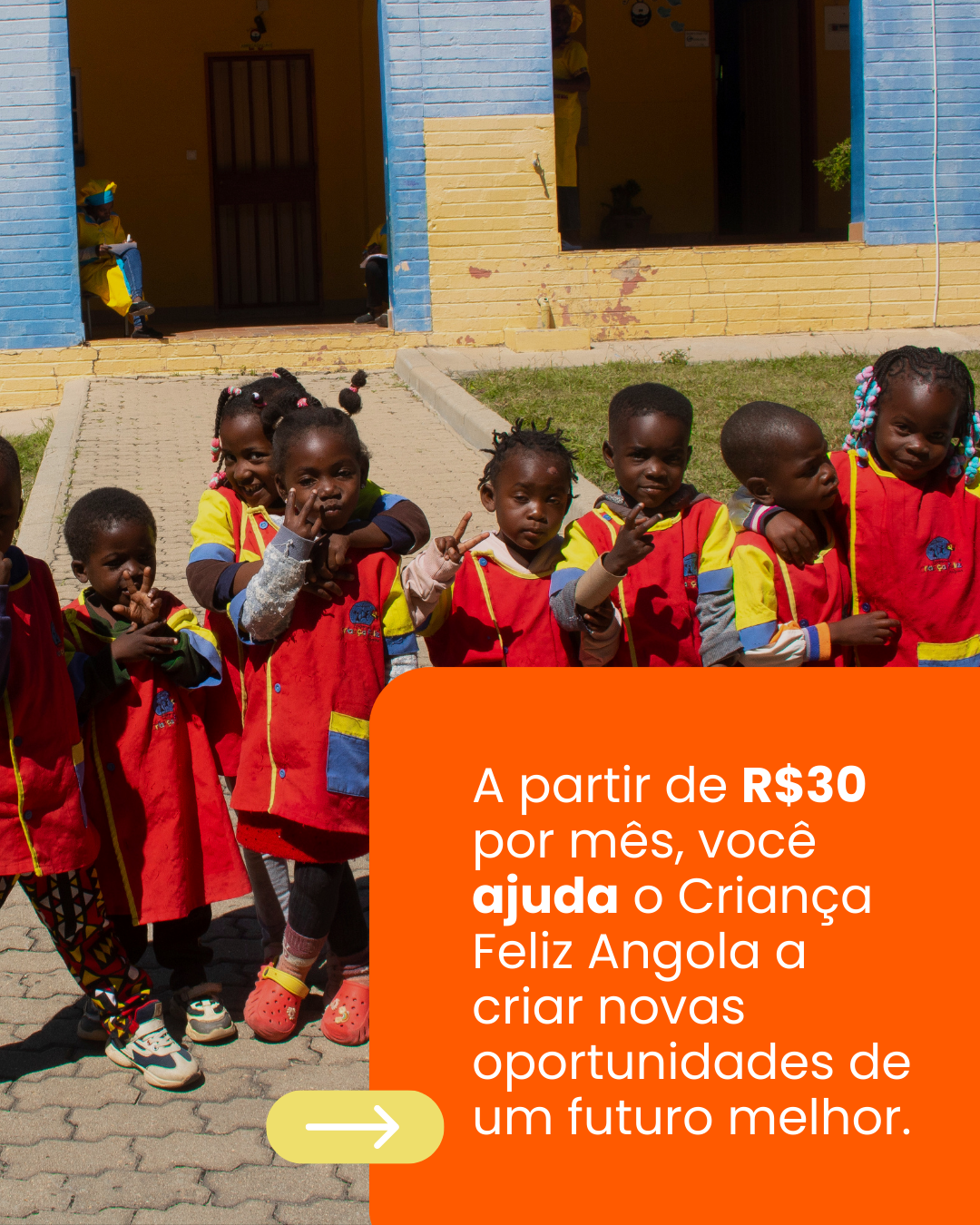 Doação captação para ONGs marketing Criança Feliz Angola